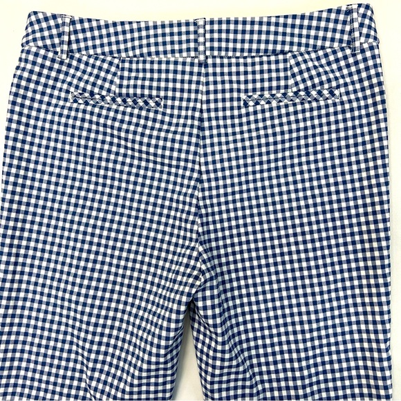 Halogen Cropped Ankle Pants Sz 10 Blue Check Gingham Picnic Euro Summer Classic - Picture 4 of 11